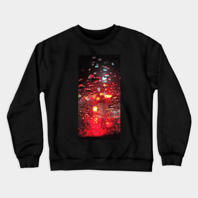 Rain Drops and Blurry Lights Crewneck Sweatshirt by kallyfactory